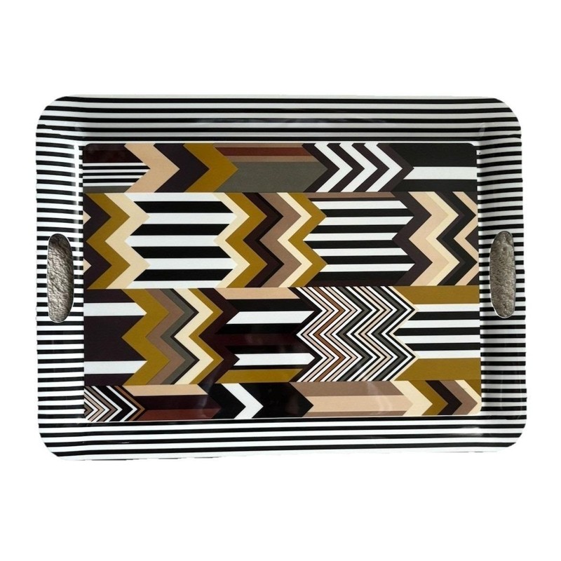 Missoni Target Zig Zag Chevron Serving Tray Large 20" Brown Black Designer Party gallery