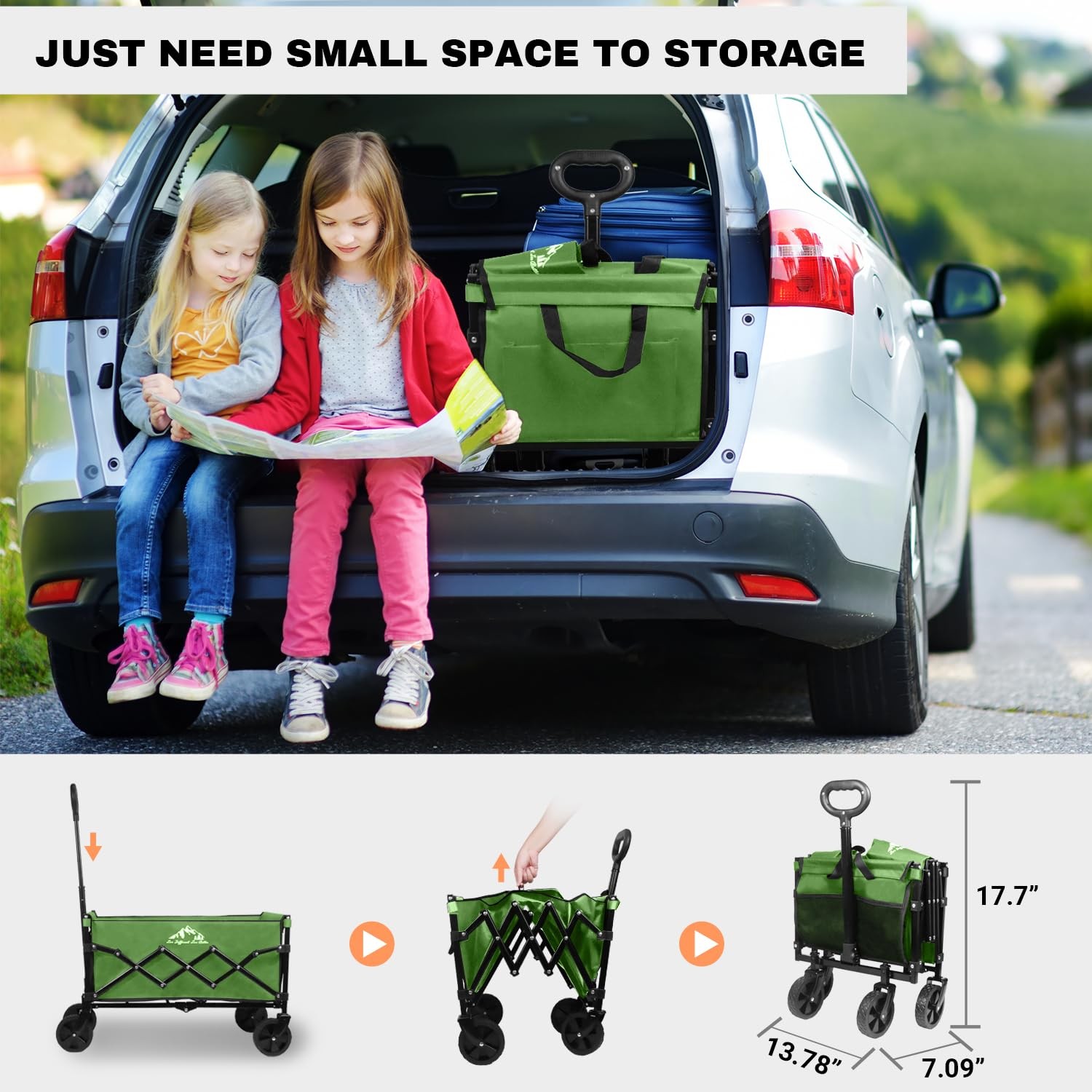 Collapsible Wagon 352LBS Capacity, Foldable Large Wagons Carts, Heavy Duty Ou... gallery