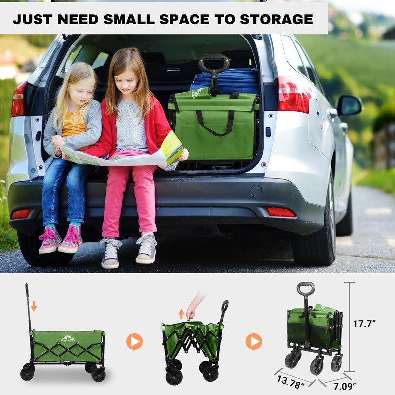 Collapsible Wagon 352LBS Capacity, Foldable Large Wagons Carts, Heavy Duty Ou... gallery