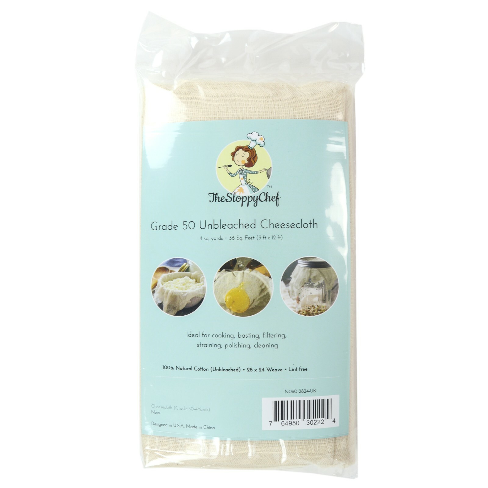Unbleached Cheesecloth Grade 50 - 4 Sq Yards - All Natural - Cooking or Crafts gallery