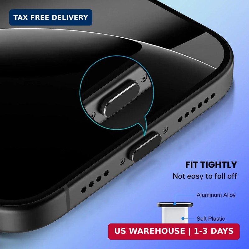 USB C Dust Plug for iPhone 17 Pro/17, 5PCS Type C Charging Port Cover & Phone US gallery