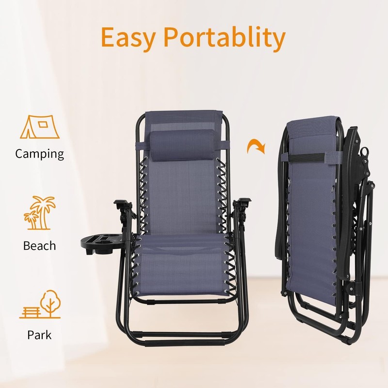 Zero Gravity Chair, Zero Gravity Lounge Chair, 1 Pack Folding Lawn chair gallery