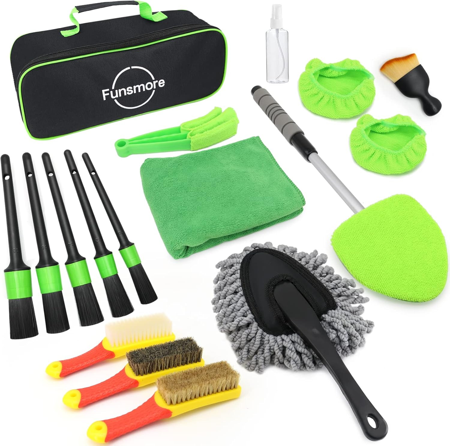 18Pcs Car Detailing Kit, Interior Car Cleaning Kit, Leather & Textile Car Interi gallery