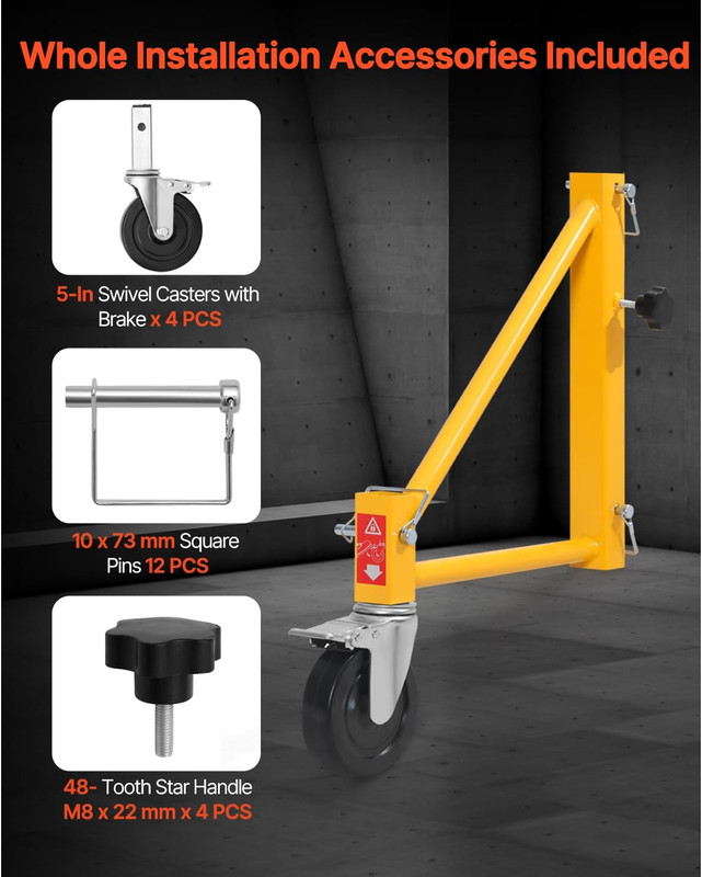 4-Pack Scaffold Outriggers with Swivel Casters, 1000 lbs Load Capacity gallery