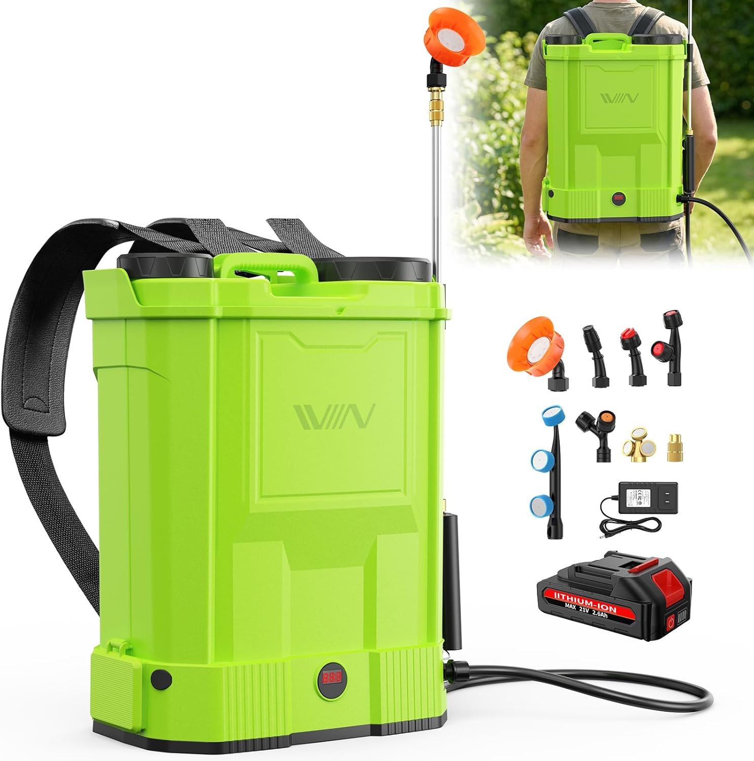 Battery Powered Backpack Sprayer,5.3 Gallon Large Capacity Electric Graden Spray gallery