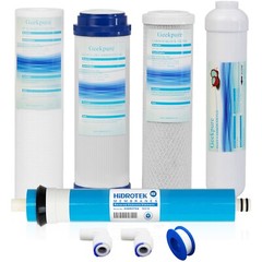 Geekpure 5-Stage Reverse Osmosis Replacement Water Filter Set w/ 100GPD Membrane