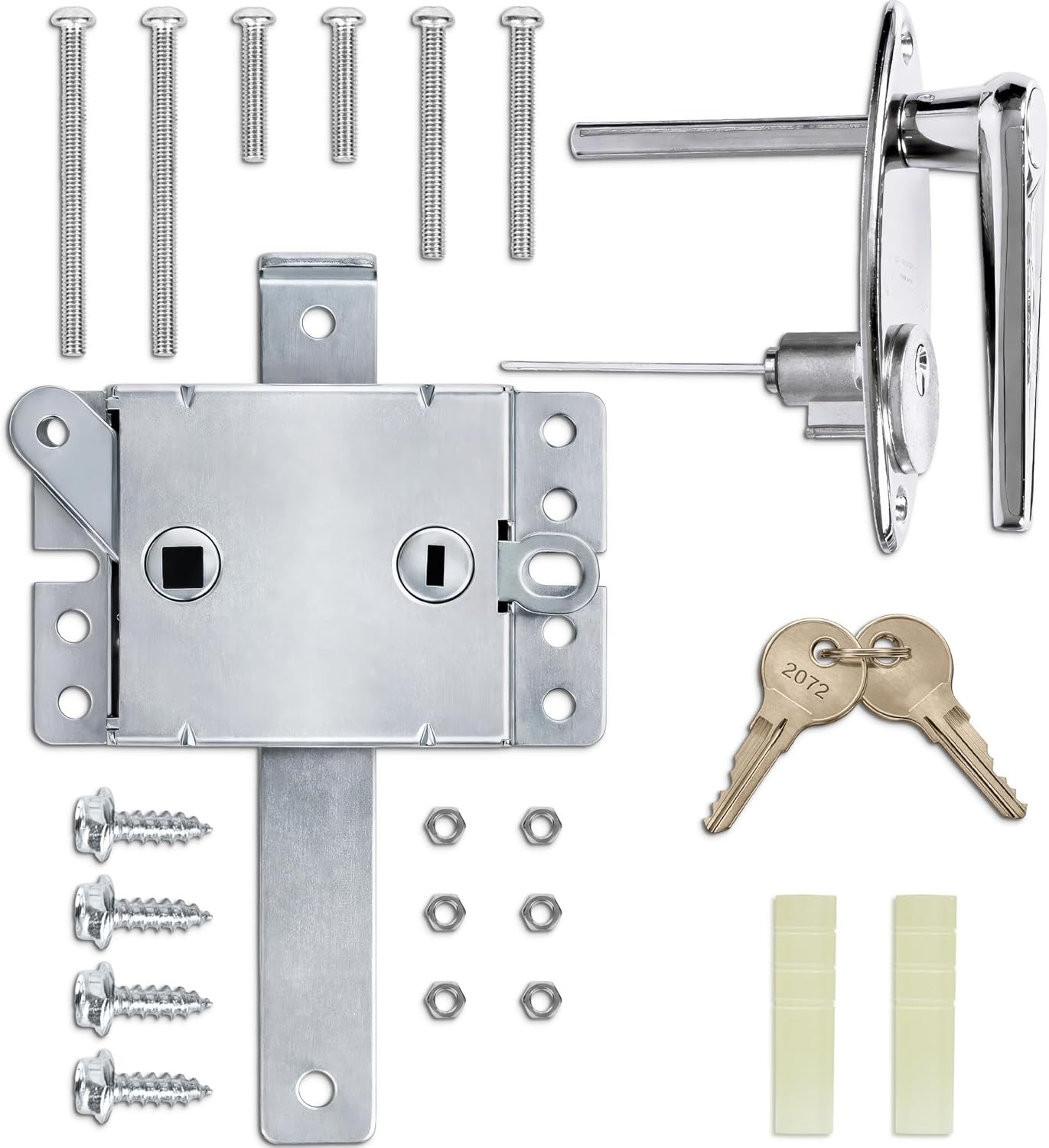 Garage Door Lock Kit, L-Handle Lock with Inside Slide Lock Latch Mechanism, H gallery
