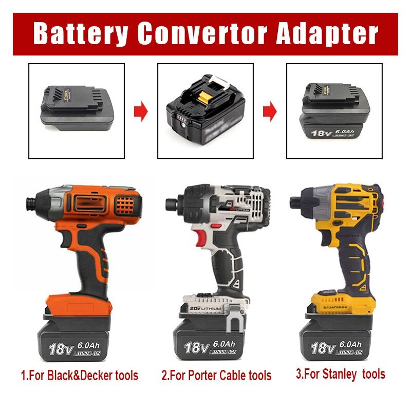 Battery Adapter For Makita 18V Convert To For Black&Decker 18V Tools Converter gallery
