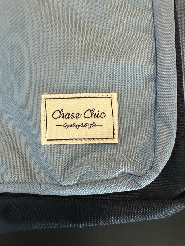 Chase Chic Hiking Backpack Navy Blue Light Blue Yellow Polyester Padded Straps 2