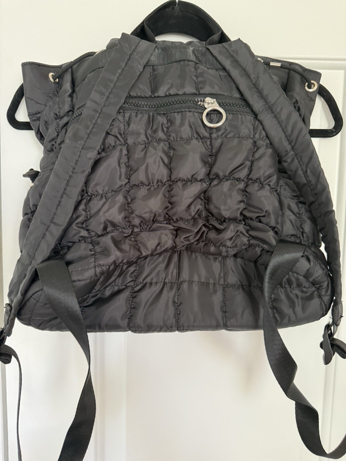 Nylon Puffer Backpack Bag NIP Black 2