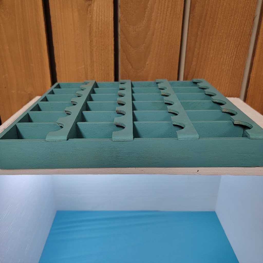 Teal Arch Cubby Shelf Organizer 24 Compartments Display Wall Mount gallery