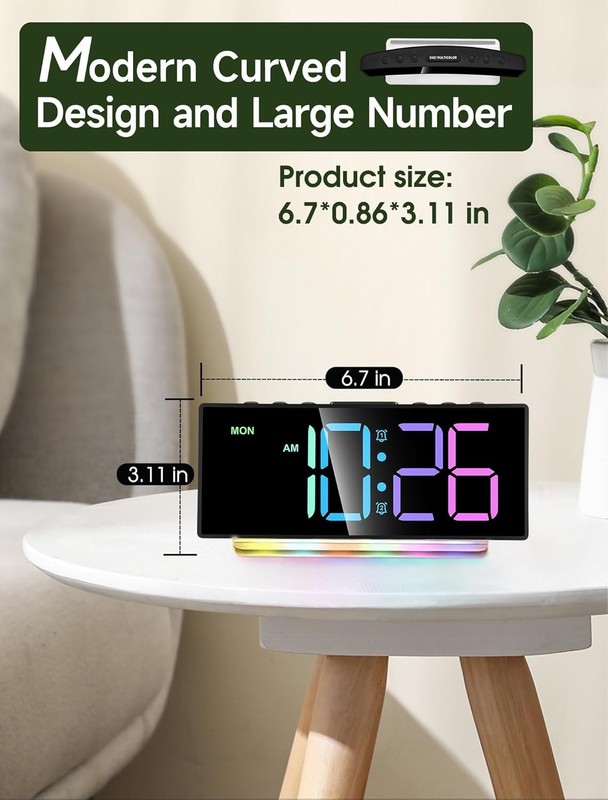 Extra Loud Alarm Clock for Heavy Sleepers Adults,Teens,Kids,Rainbow Clock for... gallery