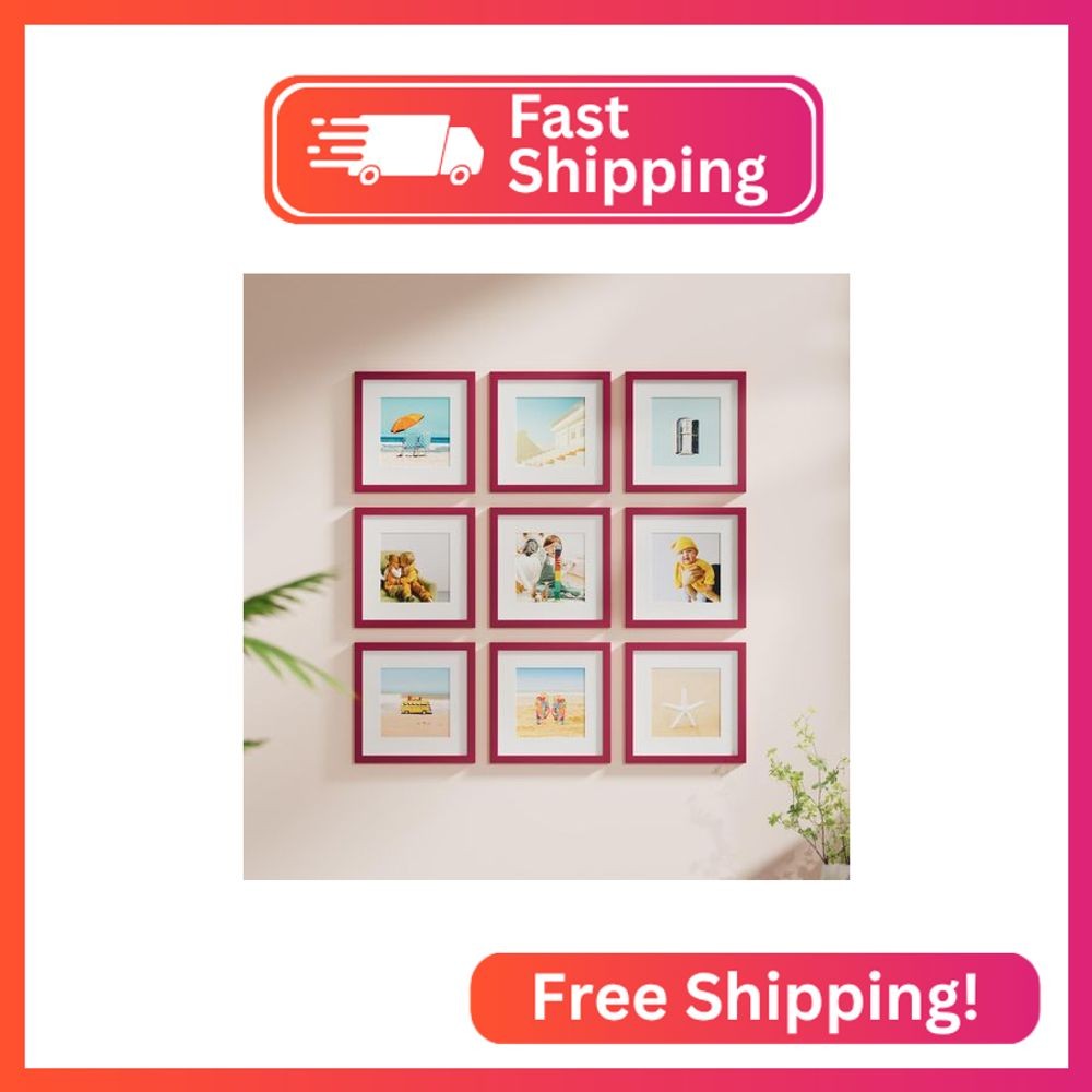 Vittanly 12x12 Picture Frame, Engineered Wood with Shatter Resistant Plexiglass, gallery