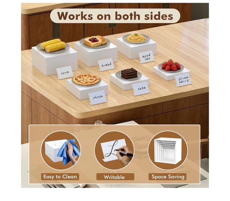 Acrylic Display Riser Set, 6-Tier White Square Dessert Stand, Cupcake and Pastry gallery