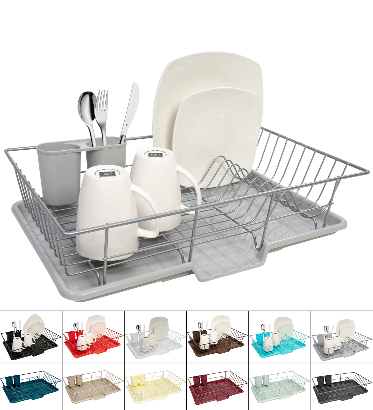 Sweet Home Collection 3-Piece Kitchen Sink Dish Drainer Set - Assorted Colors gallery