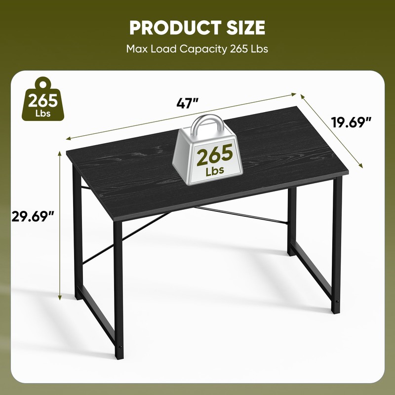 Computer Desk with Storage and Hook for Home Office-Available in 40/47/55/63inch gallery