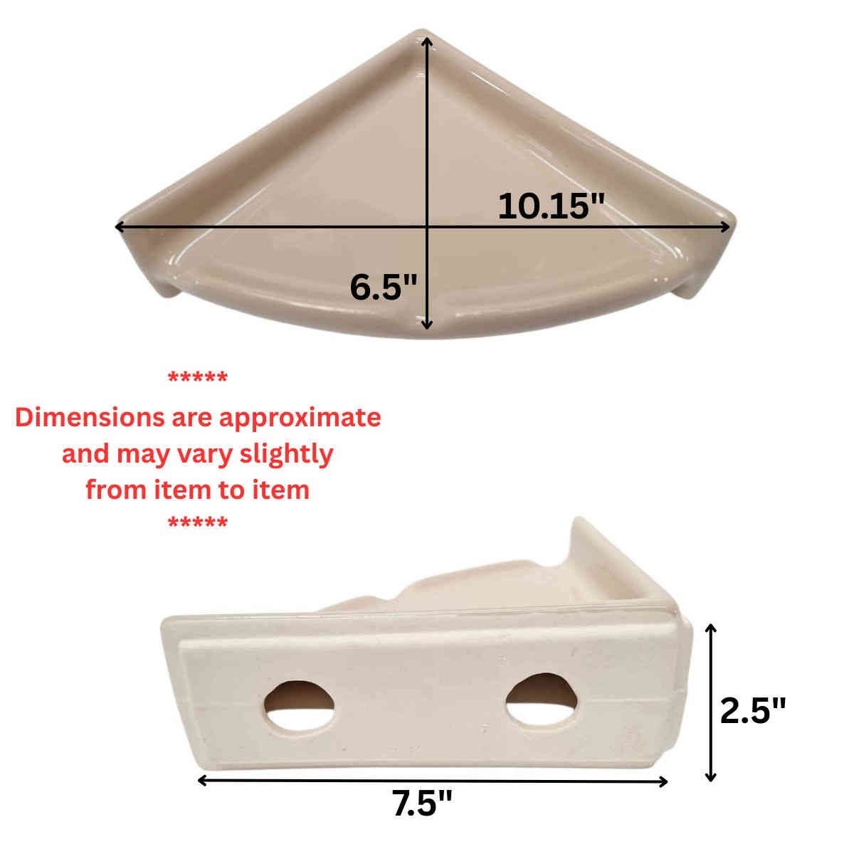 Porcelain Round Corner Shower and Bathroom Shelf Made in the US gallery