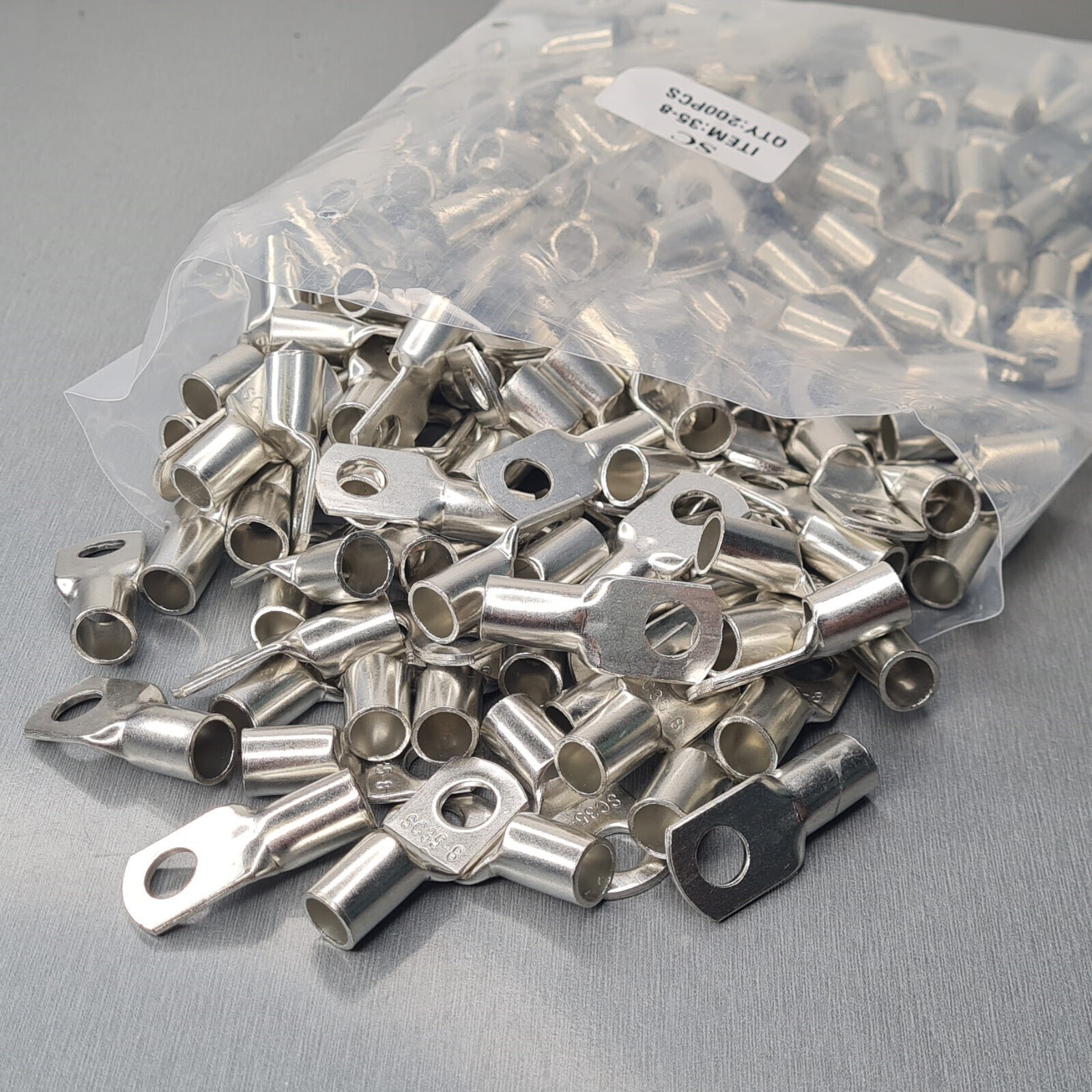 10-85pcs SC35-8 Ring Terminals Crimp Copper Ends Connectors Cable Wire Lugs US gallery