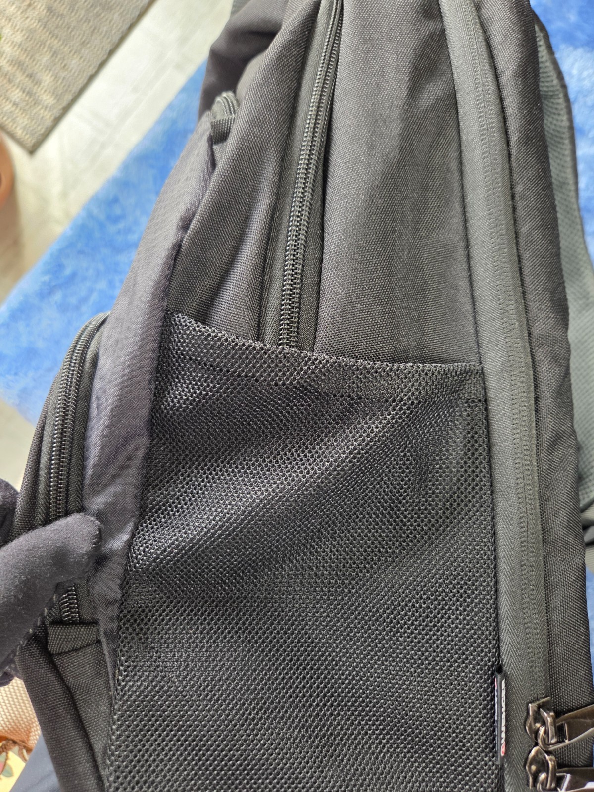 Swiss Gear black backpack with AXA logo 4