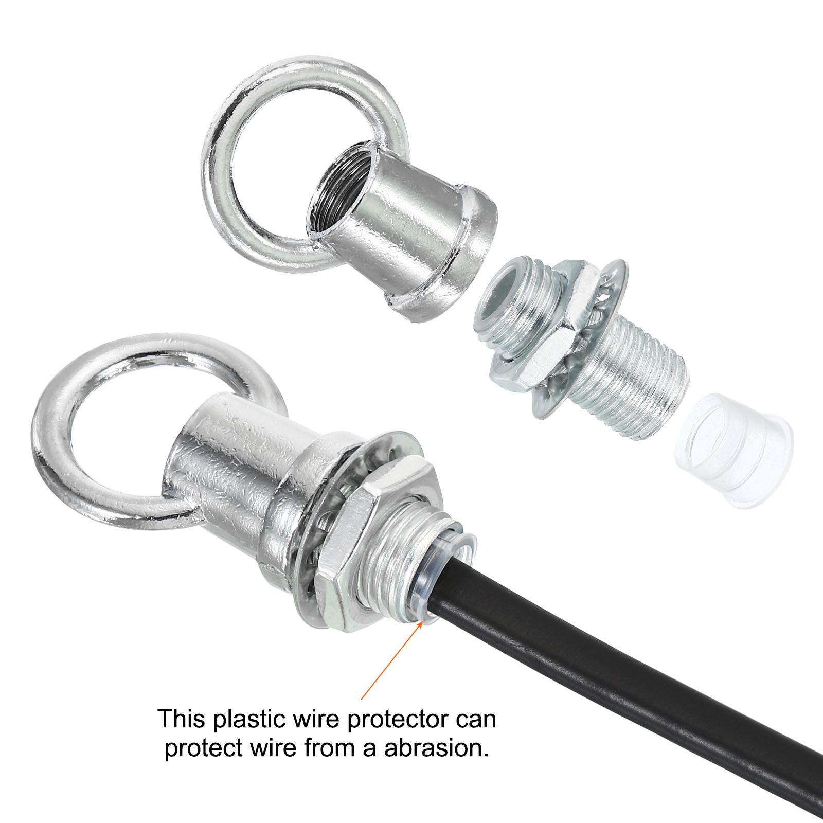 3set 8kg M10 Thread Lifting Eye Nut Female Loop Holder 14mm Hook Ring Silver gallery