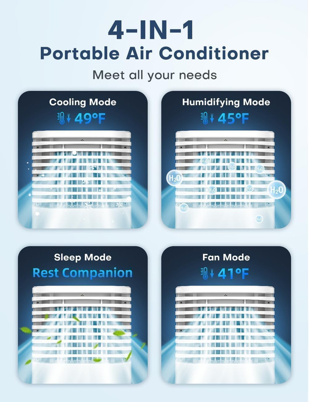 Air Conditioner with Remote 4 Modes & 3 Speeds,15H Timer for Smart Auto-Off, 2-G gallery