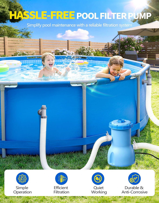 Standard Series above Ground Pool Filter Pump - 800 GPH Flow Rate | Rapid Circul gallery