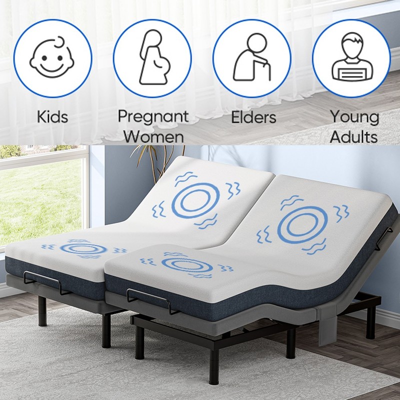 Adjustable Bed Frame With Massage Upgraded Power Base Remote USB Split King Size gallery