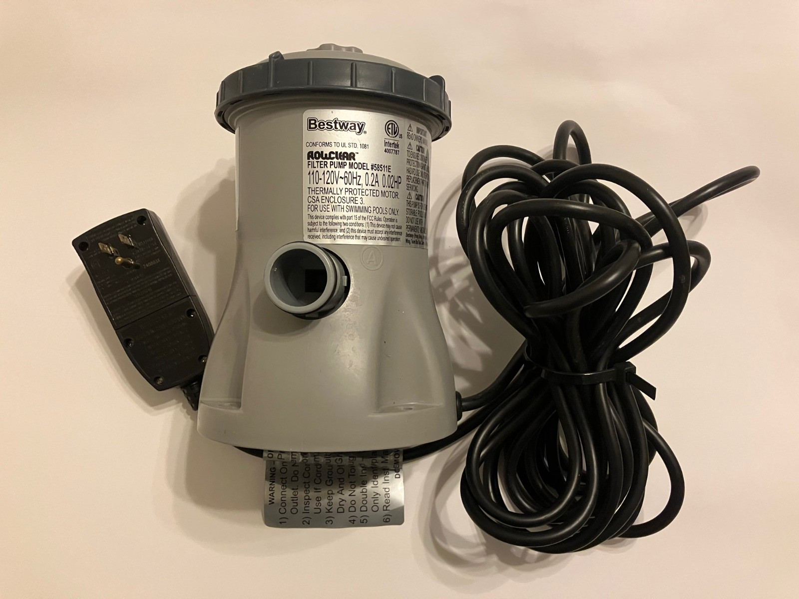 Replacement Bestway 330 Gallon Flowclear Swimming Pool Filter Pump Model 58511E gallery