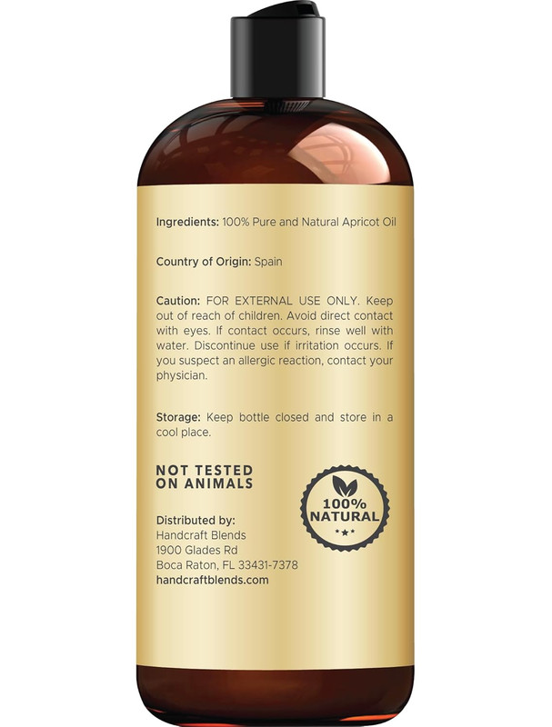 Apricot Kernel Oil - Cold-Pressed 16 Fl Oz - 100% Pure and Natural - Premium Gra gallery