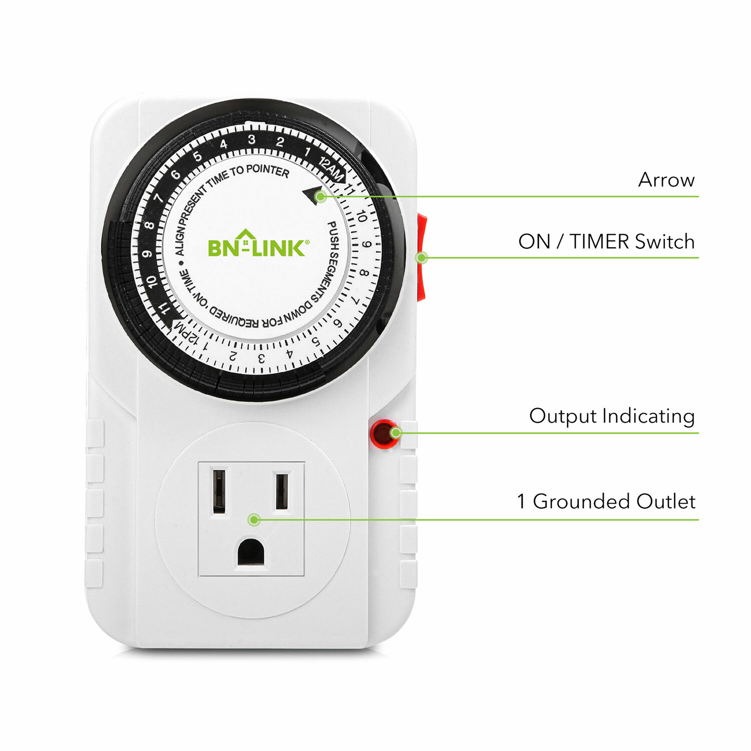 BN-LINK 2 Pack 15min to 24 Hour Programmable Plug-in Mechanical Timer Heavy Duty gallery