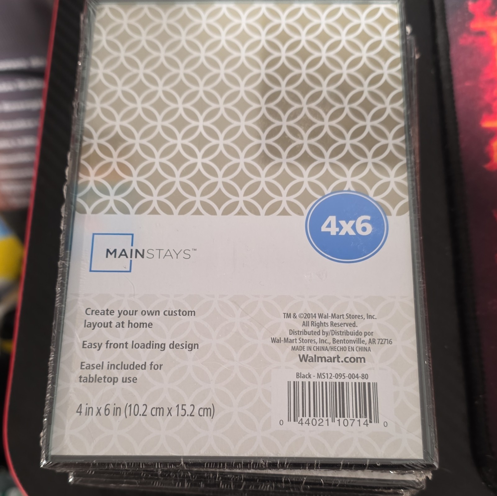 Mainstays Black 4x6 Tabletop Photo Frame, Front-Loading, Easel Back, Glass gallery