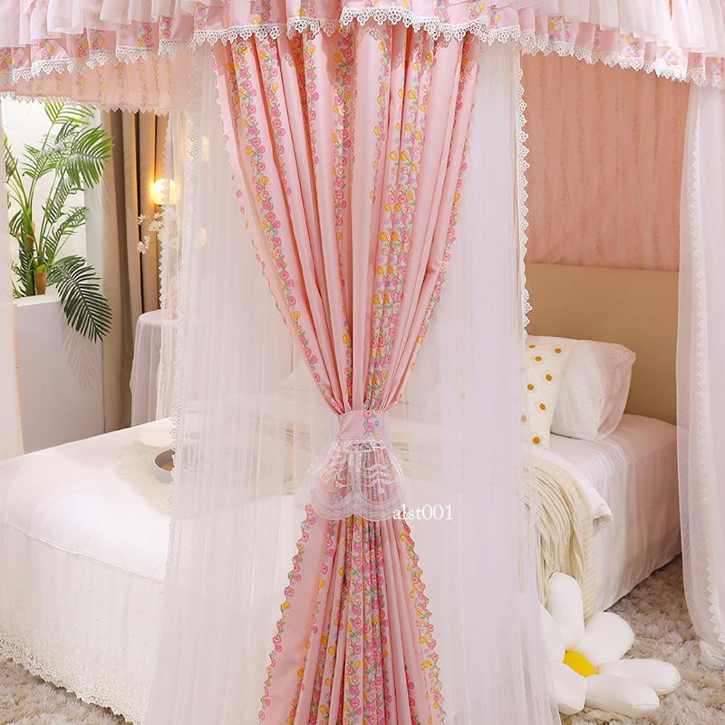 Canopy For Bed Drapes Mosquito Net Double Rod Frames Yard Anti-mosquito Net Set gallery