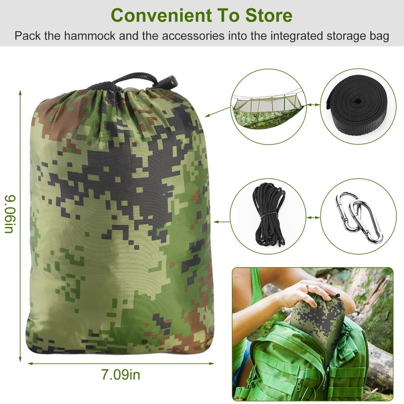 2 Persons Camping Double Hammock W/ Mosquito Net Garden Hanging Bed Swing Chair gallery