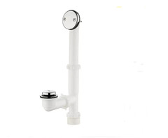 Everbilt Easy Touch 1.5″ Poly Pipe Bath Waste & Overflow Drain, White & Chrome