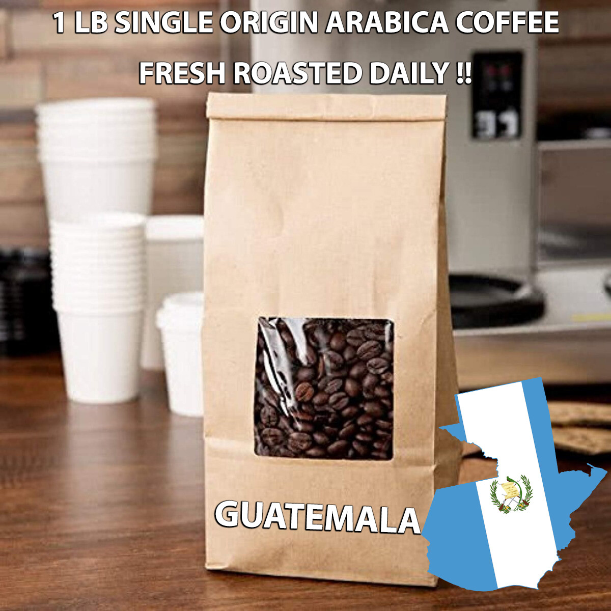 1 LB GUATEMALA SAMPLE COFFEE FRESH ROASTED WHOLE BEAN, GROUND - ARABICA gallery