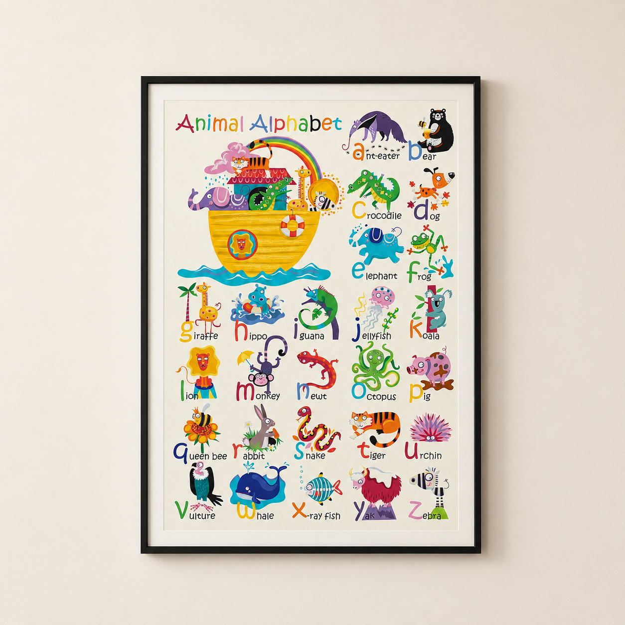 Animal Alphabet Educational Chart Poster Learning Wall Decor | Multiple Sizes gallery