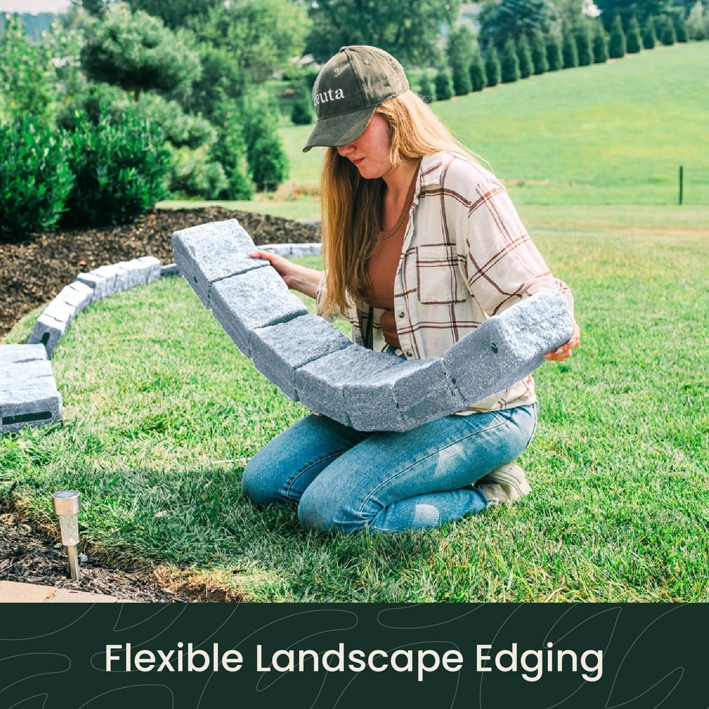 Beuta Landscape Edging | Garden Edging Border | Faux Stone Blocks for Lawn Edgin