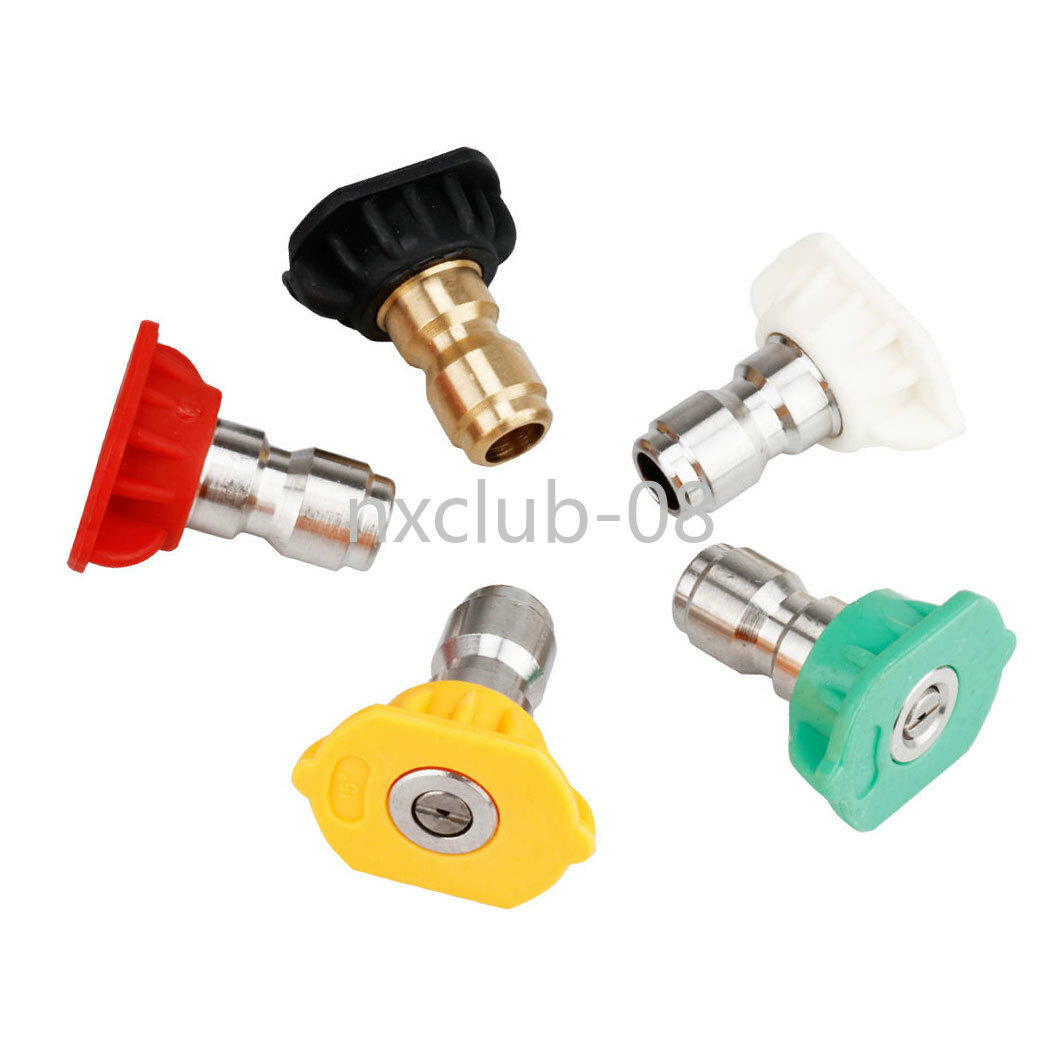 5 Pcs 1/4" Pressure Washer Spray Tips Nozzle Quick Connect 4.0 GPM Car Wash new gallery