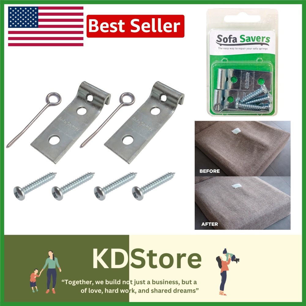 Zig Zag Spring Sofa Repair Brackets Set - Durable, Convenient 2 Pack Solution