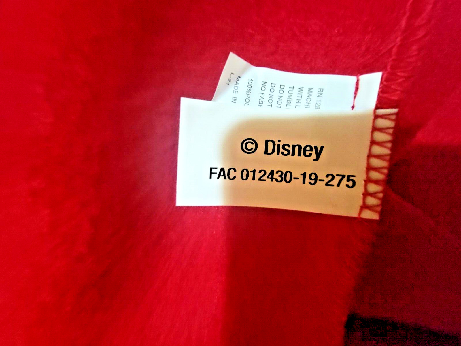 Soft Embroidered Swirl Mickey Red Fleece Blanket NEW gallery