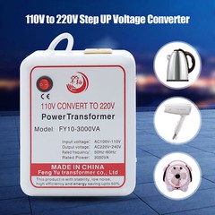 Max. 3000W Voltage Converter Transformer Step-Up Only 100-120V to AC 220-240V US