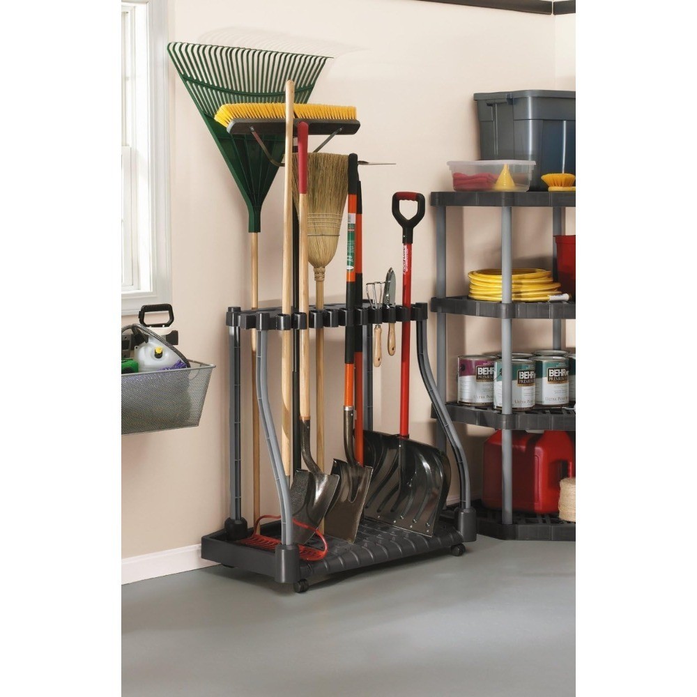 Garage Tool Tower Rack Easy to Assemble Wheeled Organizes up to 40 gallery