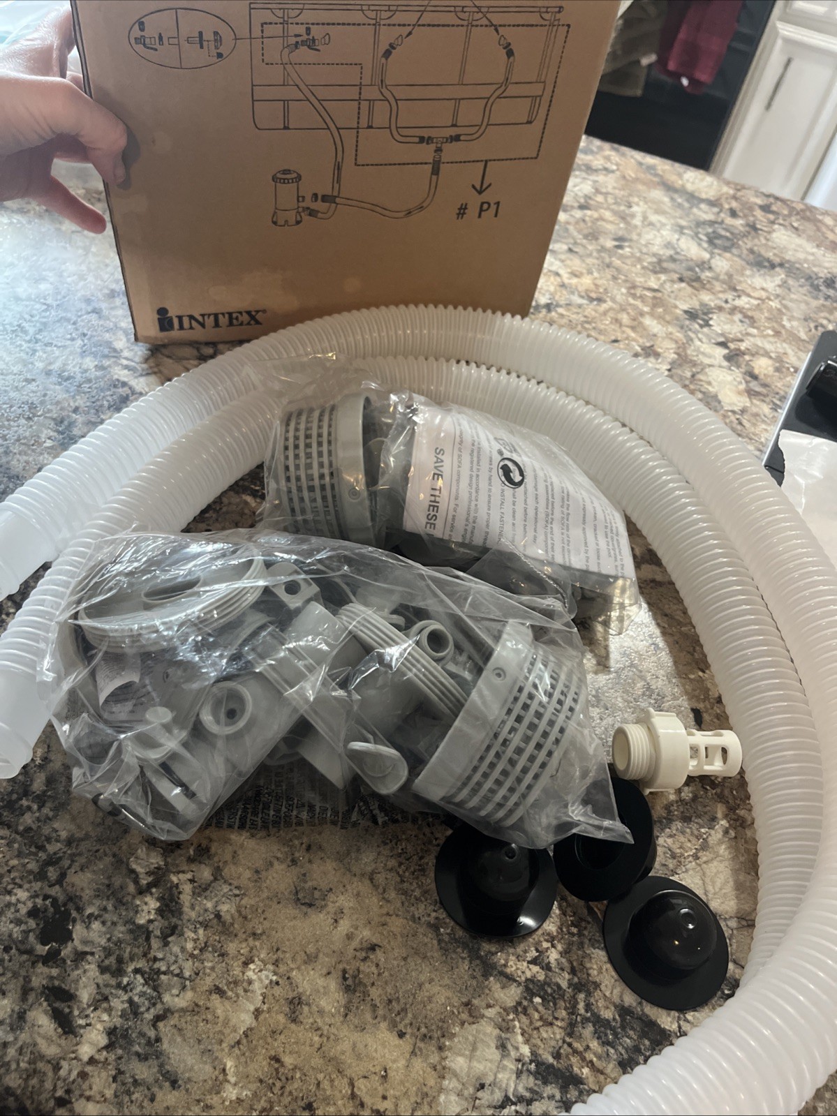 Intex Pool Pump Kit Model 12352#P1 with Hoses and Fittings – New in Box gallery