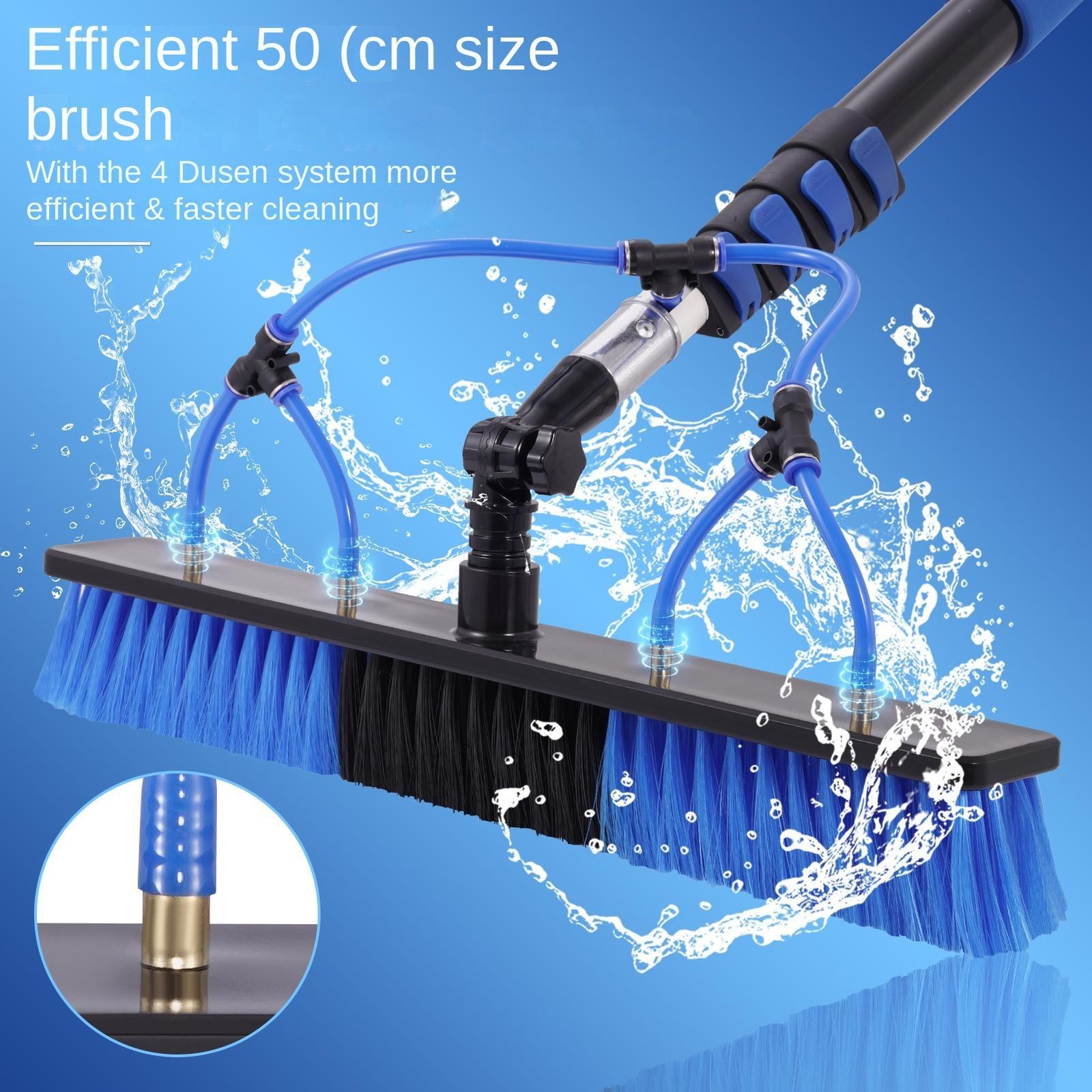 16Ft L Solar Panel Cleaning Pole Kit With 33 Ft Water pipe And Brush System gallery