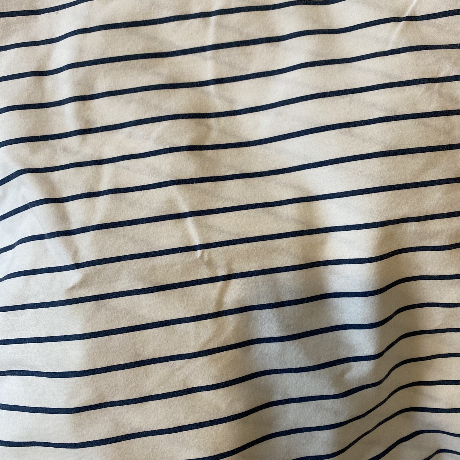 Vintage Springmaid Double Bed Fitted Sheet Poly/Cotton Blend White Blue Stripes gallery