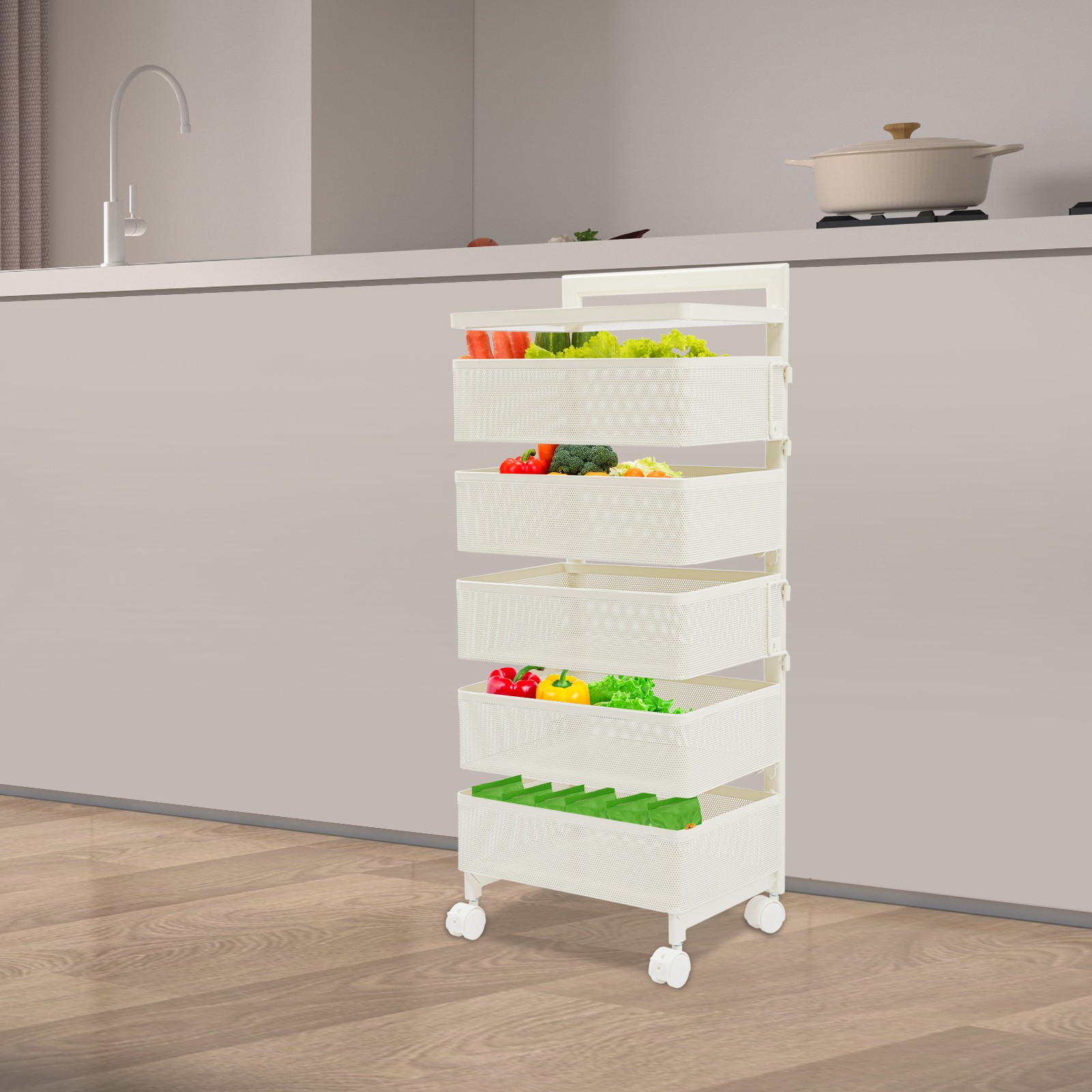 Rotating Storage Rack, Kitchen Organizer With Rotating Basket gallery