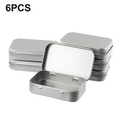 6 Pcs Metal Box Container Hinged Lid Small Empty Storage Box For Small Cosmetics