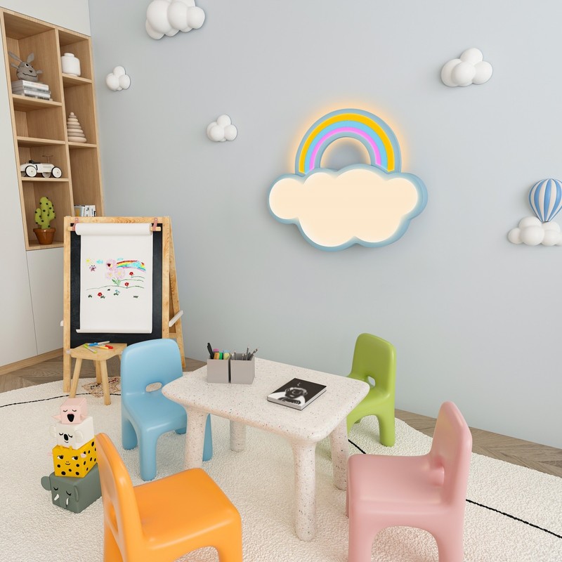 20'' Cloud Rainbow Ceiling Light Fixture Dimmable Flush Mount LED Ceiling Lamp gallery