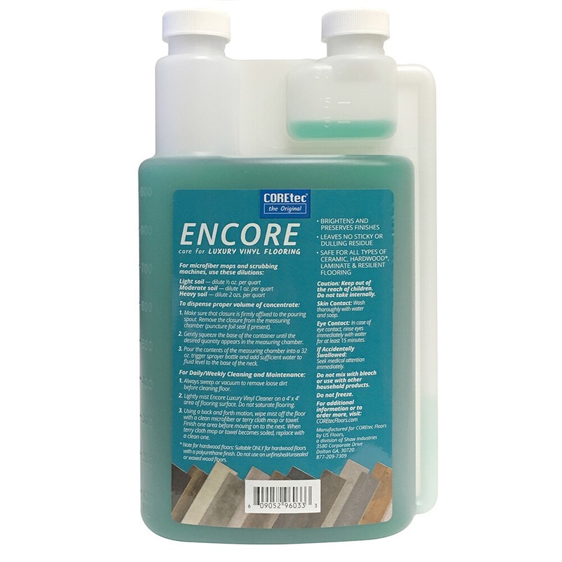 COREtec ENCORE Cleaner for Luxury Vinyl Flooring Concentrate 32 oz (Refills 16x) gallery