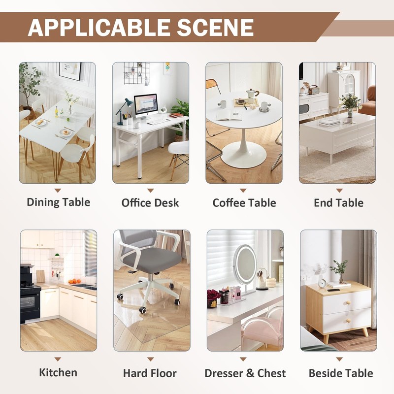 LovePads Clear Table Cover Protector, 24 x 24" x 72" (Rectangular), 2mm gallery
